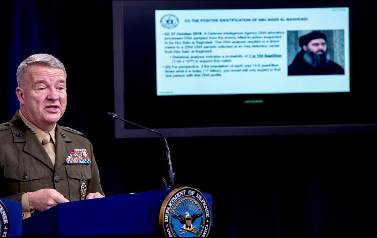 El general Kenneth F. McKenzie Jr. mostró el material gráfico durante una conferencia de prensa este miércoles. AP/A. Harnik