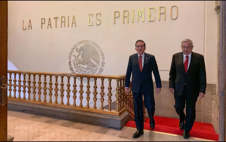 Obrador recibió a Cortizo en Palacio Nacional el mediodía de este miércoles. TWITTER/@lopezobrador_