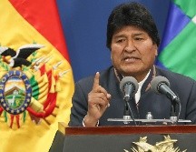 El presidente de Bolivia, Evo Morales, habla este jueves durante una comparecencia en La Paz. EFE/M. Alipaz