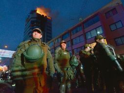 Un incendio se desató en la “Caja los Andes” que ofrece servicios a pensionados. AFP