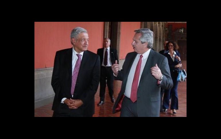 Alberto Fernández definió como “formidable” la reunión con López Obrador, y dijo sentir hacia él mucho “respeto y admiración”. TWITTER/alferdez