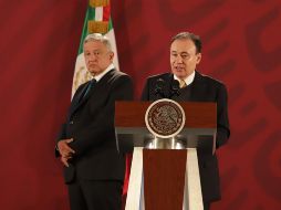 Antes de la comparecencia en el Senado, Durazo acompañó al Presidente López Obrador en su conferencia de prensa matutina. NTX / G. Durán