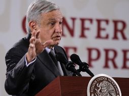Respecto a la propuesta de legisladores estadounidenses de que el narcotráfico sea perseguido como una actividad terrorista, López Obrador señala que respeta su opinión. NTX / A. Guzmán