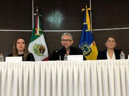 El fiscal del Estado, Gerardo Octavio Solís, habla durante una rueda de prensa ofrecida a medios para dar más detalles del caso. TWITTER/@FiscaliaJal