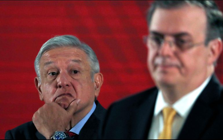 El canciller mexicano, en la conferencia de prensa matutina del Presidente Andrés Manuel López Obrador. AP / M. Ugarte