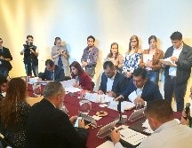 En la reunión participaron representantes de la Confederación Nacional de Transportistas Mexicanos (Conatram), de la Asociación Nacional de Transporte Privado, representantes del Consejo de Cámaras Industriales de Jalisco y la Coparmex. EL INFORMADOR / R. Rivas