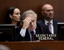 Luis Almagro, secretario general de la OEA, durante la sesión extraordinaria de hoy en Washington, DC. AFP/O. Douliery