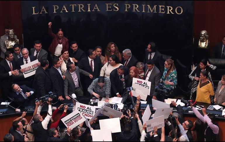 Rosario Piedra tomó protesta como nueva titular de la CNDH en medio de un zafarrancho protagonizado por los senadores. EFE / ARCHIVO