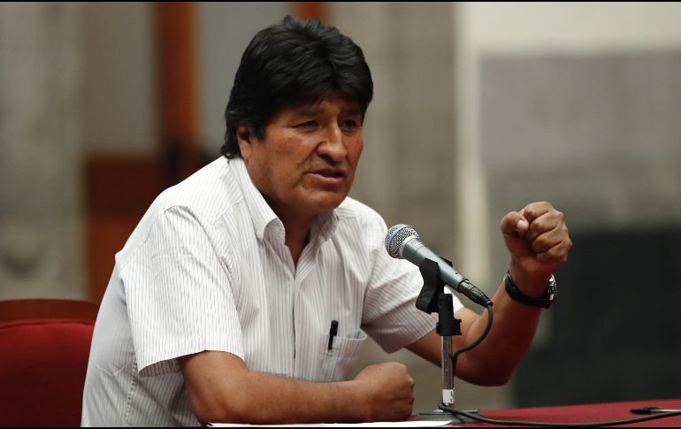 El expresidente Evo Morales dio una rueda de prensa este miércoles en Ciudad de México. EFEJ. Méndez