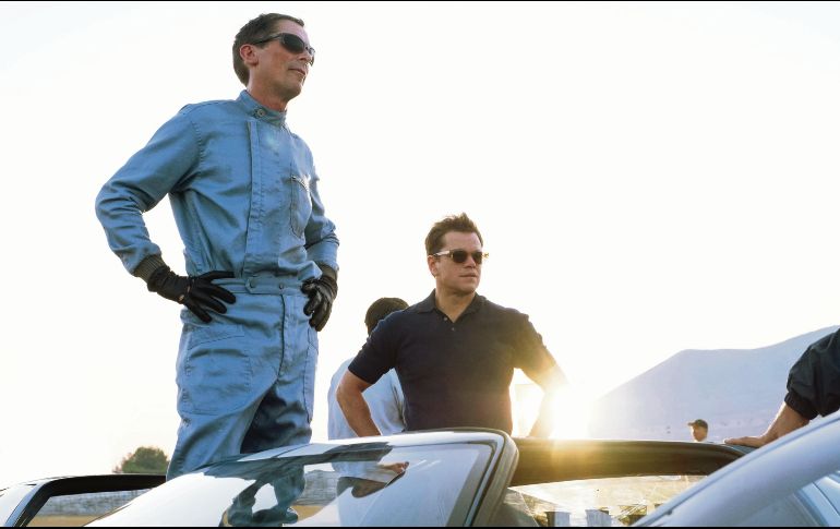 Christian Bale (a la izquierda) interpreta al piloto Ken Miles; y Matt Damon, al ingeniero Carroll Shelby. CORTESÍA