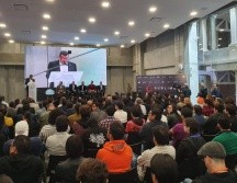 Enrique Alfaro da la noticia sobre el fideicomiso durante la inauguración de Sublime Jalisco. EL INFORMADOR / J. Velazco