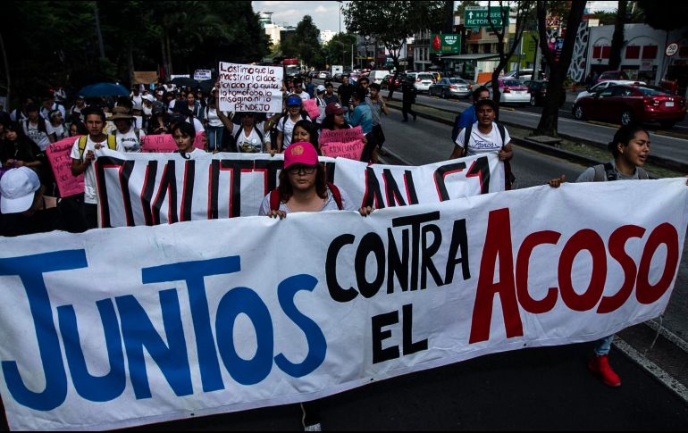 La marcha se inició en el Parque de la Bombilla hasta llegar a la explanada del edificio de rectoría de la UNAM. NTX/E. Álvarez