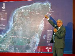 López Obrador, en la presentación del proyecto de ferrocarril. EFE/J. Méndez