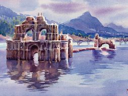 Lo que antes fue el bastión de la evangelización en la Nueva España quedó bajo el cuerpo líquido de la presa de Malpaso cuando esta fue construida en 1966. ESPECIAL / J. Monroy