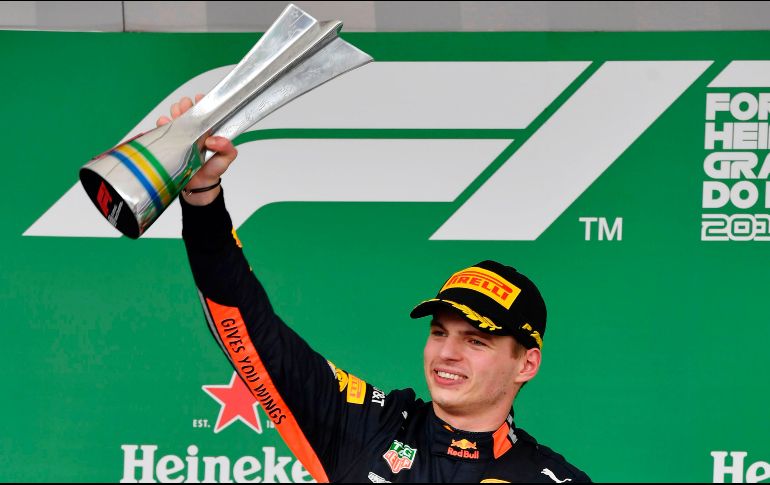 Verstappen consiguió el triunfo sobre los 4.309 kilómetros del circuito de Interlagos, en Sao Paulo. AFP / N. Almeida