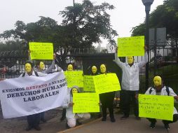 Los empleados exigieron el cumplimiento y respeto a la integridad del salario. ESPECIAL