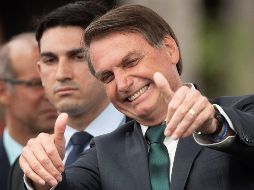 El presidente de Brasil, Jair Bolsonaro, participa en el lanzamiento de un nuevo partido llamado Alianza por Brasil este jueves, en Brasilia. EFE/J. Alves