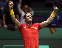 Nadal celebra su victoria en el partido de dobles. El siguiente rival de España será Gran Bretaña. EFE/K. Huesca