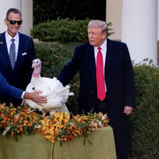 Trump bromea sobre juicio político mientras perdona a pavos