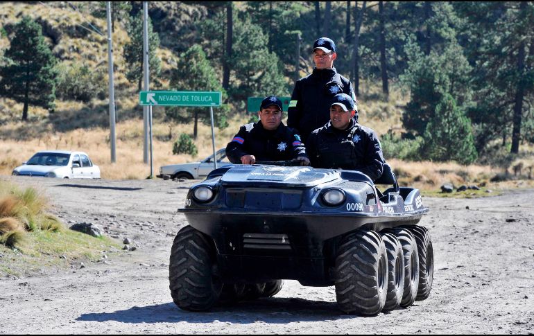 En el Nevado de Toluca se contará con 240 elementos, tanto de la Policía Montada como Motorizada. AFP/ARCHIVO