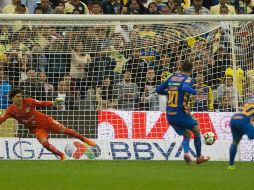 André-Pierre Gignac marcó de penalti el segundo gol de Tigres. AP / C. Palma