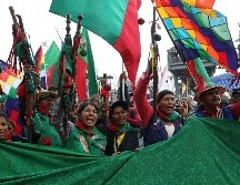 Los comuneros empezaron la movilización en la Universidad Nacional y terminaron en el Centro de Bogotá. AP/F. Vergara
