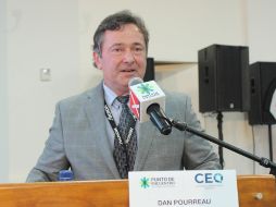 Dan Pourreau, asesor técnico de la ACELA expuso sobre los combustibles que contaminan menos el aire. TWITTER / @OnexpoNacional