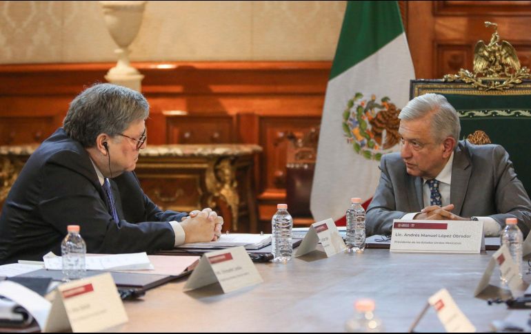 La reunión entre López Obrador y Barr en Palacio Nacional duró poco menos de dos horas. TWITTER/@lopezobrador_