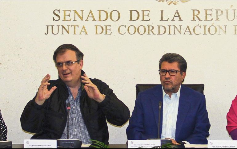 La reunión la encabezó Marcelo Ebrard (izquierda). NTX
