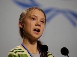 Greta Thunberg se dirige al plenario de la Cumbre Climática en Madrid, en el segundo día de negociaciones de alto nivel. EFE/ J.J. Guillén