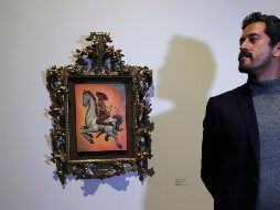 El cuadro titulado “La Revolución”, del pintor Fabián Cháirez, representa un personaje desnudo y afeminado inspirado en Emiliano Zapata. AP  / M. Ugarte
