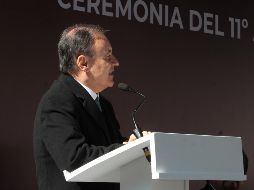 Alfonso Durazo, secretario de Seguridad y Protección Ciudadana, preside la ceremonia en conmemoración del 11 aniversario del Servicio de Protección Federal. NTX/G. Durán