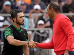 Abraham Ancer cumplió su sueño de enfrentar a su ídolo Tiger Woods. AP / A. Brownbill