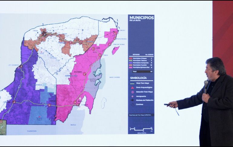 Rogelio Jiménez Pons, director general de Fonatur detalló que el Gobierno Federal prevé iniciar los trabajos de licitación para construir el Tren Maya la primera semana de enero. NTX / R. Solís