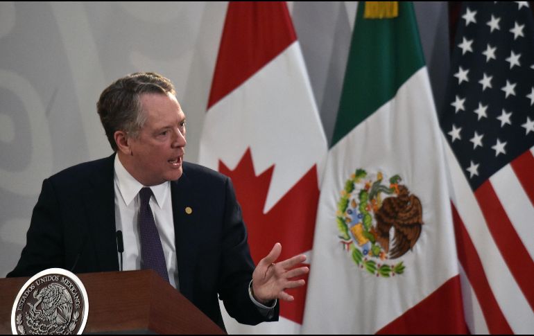 Robert Lighthizer acudió a México la semana pasada para el anuncio del acuerdo a las modificaciones al T-MEC. AFP/ARCHIVO