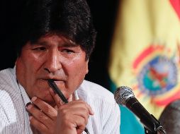 Evo Morales dio su primera rueda de prensa desde su arribo a Buenos Aires, Argentina. EFE/J. Roncoroni