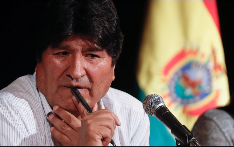 Evo Morales dio su primera rueda de prensa desde su arribo a Buenos Aires, Argentina. EFE/J. Roncoroni