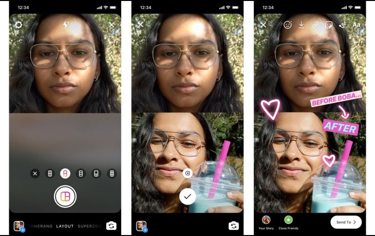 Layout comenzó a difundirse este miércoles entre los usuarios de Instagram de todo el mundo en iOS y Android. TWITTER/@instagram