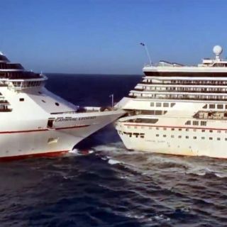 Un crucero se impacta contra otro en Cozumel