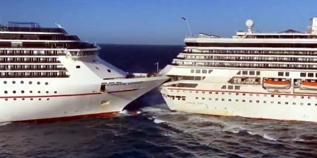 Un crucero se impacta contra otro en Cozumel