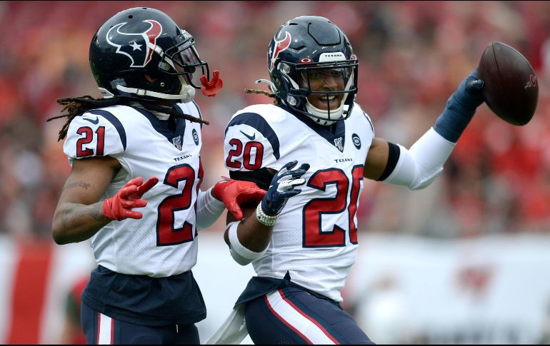Bradley Roby (#20) interceptó un pase de Jameis Winston y que devolvió hasta las diagonales de los Buccaneers. AP/J. Behnken