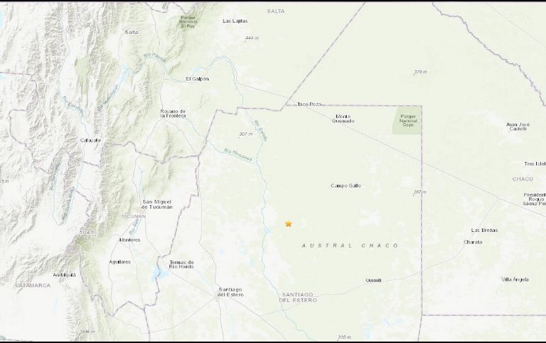 El temblor se sintió en las vecinas provincias de Córdoba, Tucumán y Catamarca. ESPECIAL/USGS