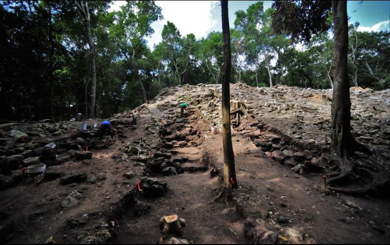 Los vestigios materiales en la zona apuntan a dos fases de ocupación: una en el periodo Clásico Tardío (600-900 d. C.) y otra en el Clásico Terminal. EFE/INAH