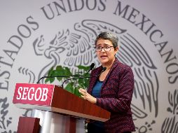 La titular de la Comisión Nacional de Búsqueda de Personas en México, Karla Quintana, participa en una rueda de prensa en la Ciudad de México. EFE/ARCHIVO