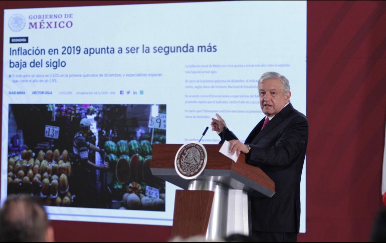 El Mandatario aseguró que todo esto se ha logrado por la disciplina en el manejo de las finanzas públicas, porque no se ha gastado de más en la Hacienda Pública. NTX / M. González