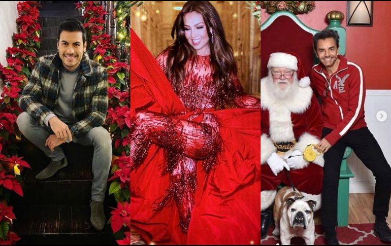 Algunas de las celebridades que festejaron Navidad fueron Carlos Rivera, Thalía y Eugenio Derbez. ESPECIAL