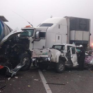 Accidente deja varios heridos en la autopista Monterrey-Saltillo
