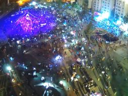 Los manifestantes se reunieron en un ambiente festivo. TWITTER/@CIMA