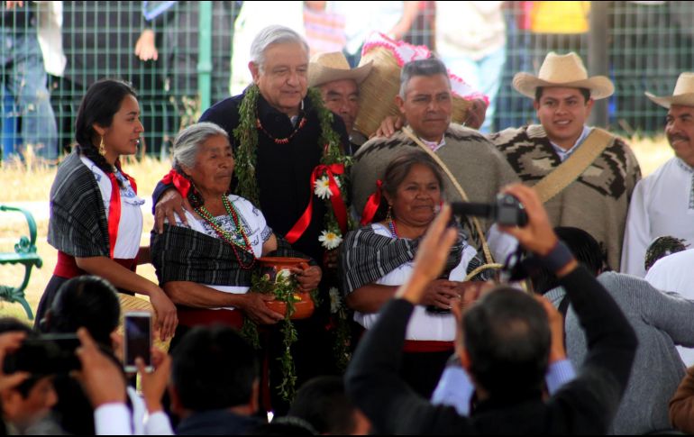 El Presidente Andrés Manuel López Obrador preside un diálogo con los pueblos náhuatl y otomí en San Pablo del Monte, Tlaxcala. SUN