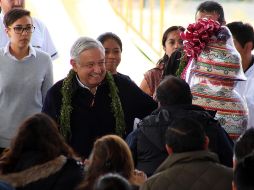 El Presidente López Obrador visitó comunidades comunidades náhuatl y otomí en Tlaxcala. SUN